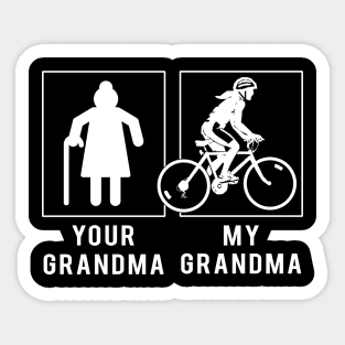 cycling your grandma my grandma tee for your grandson granddaughter Sticker